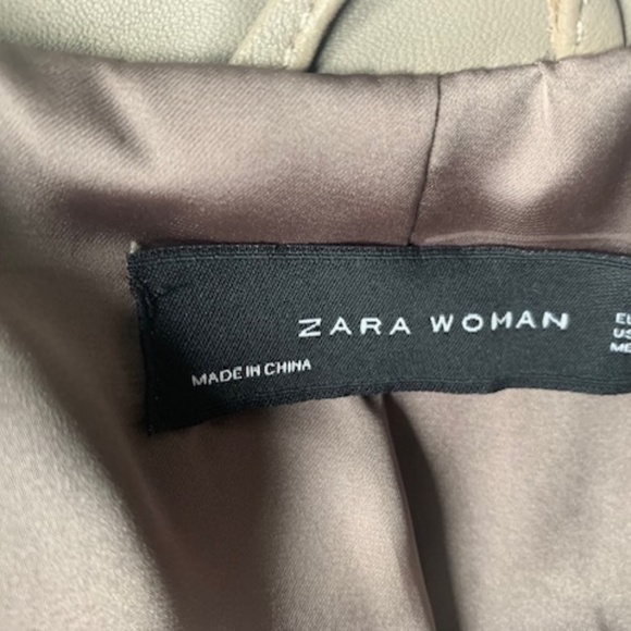 Zara leather moto jacket new grey medium - Picture 11 of 14